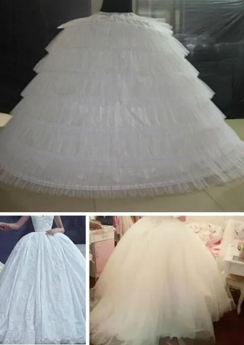 High Quality Petticoats for Ball Gown Wedding Dress Six laps Full For Prom gown Underskirt