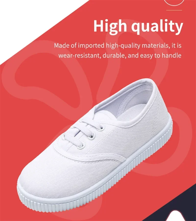 Weiße Leinwand Schuhe für Jungen Jungen Mädchen Freizeit schuhe Kinder niedliche weiche Sohle Wanderschuhe Kleinkind Kinderschuhe – Detail 8