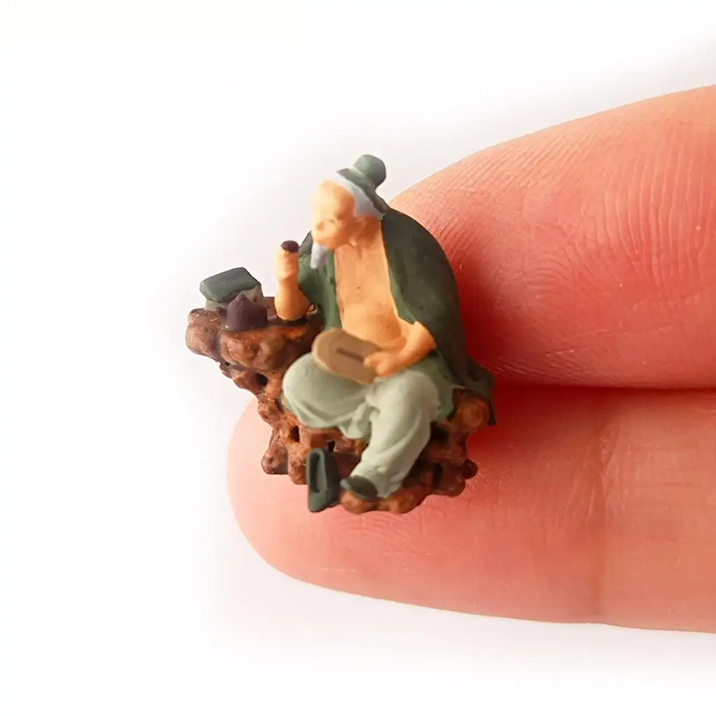 1/87 Chinese Ancient Figures Mini Model Road Layout Desk Decor Supplies