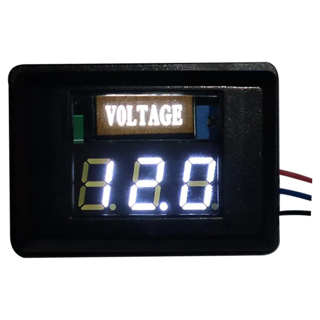 3 Wire 12 Volt LED Digital Voltmeter for Car Motorbike Spare Parts Durable