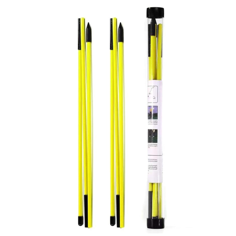 Golf Alignment Stick Collapsible Golf Practice Rods Swing Trainer Tools 2 Pack Foldabe Postures Corrector with Tube Case