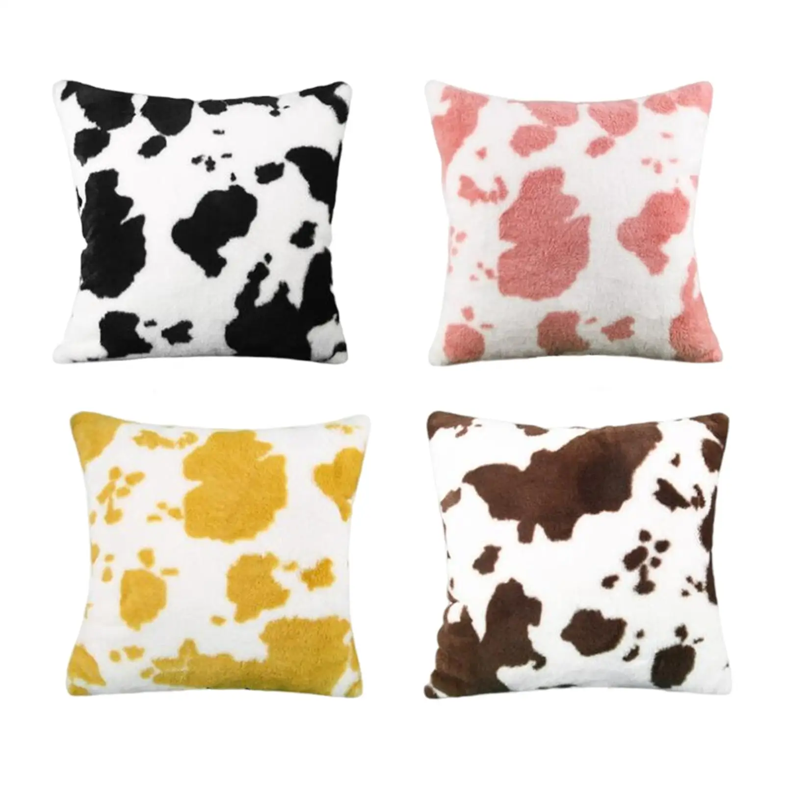 Cow Spots Pattern 45x45cm Pillowcase Cushion Cover Zipper Closure Square Decorative