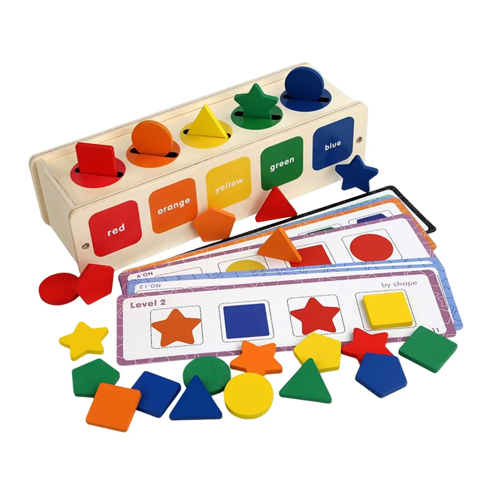 Montessori Wooden Shape and Color Sorting Toy Preschool Learning Toy Educational Toys for Girls Boys Child Kids Toddler Gifts