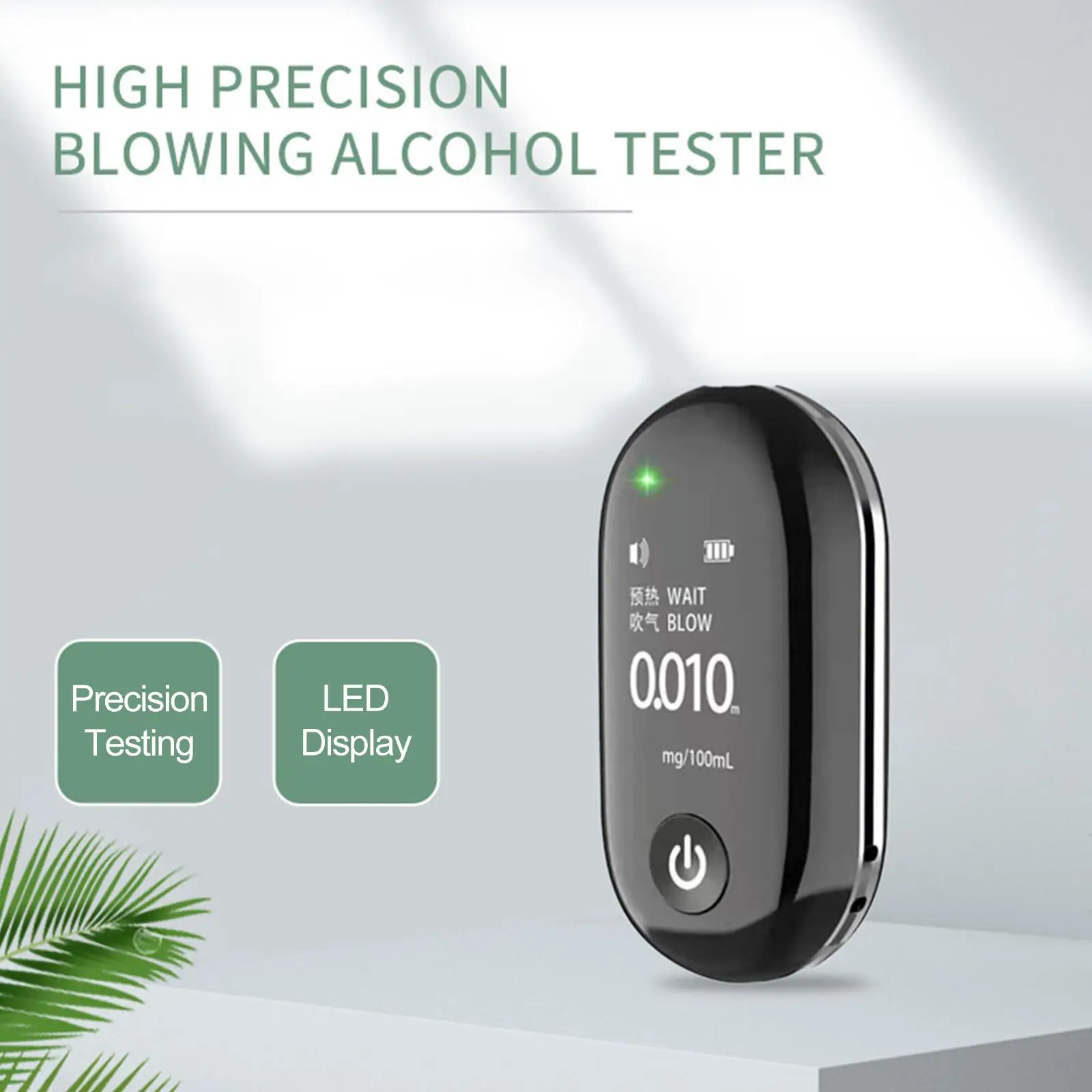 Breath Alcohol Tester Portable with Three Color Indicator Light Mini Digital Display Screen bac Tester for Professional Use