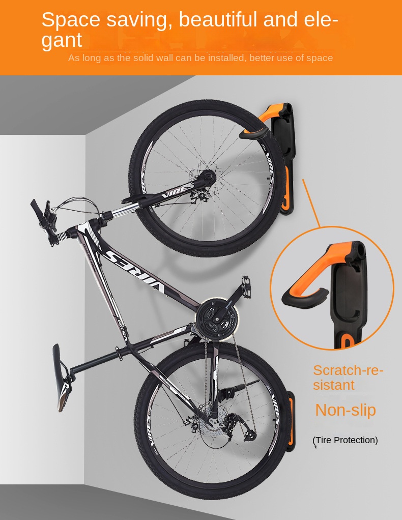 Description Picture 3 of item1PC Bicycle Wall Mount Rack Mtb Road Bike Storage Fixed Hanging Hook Bike Support Stand Bracket Holder Cycling Parking Buckle