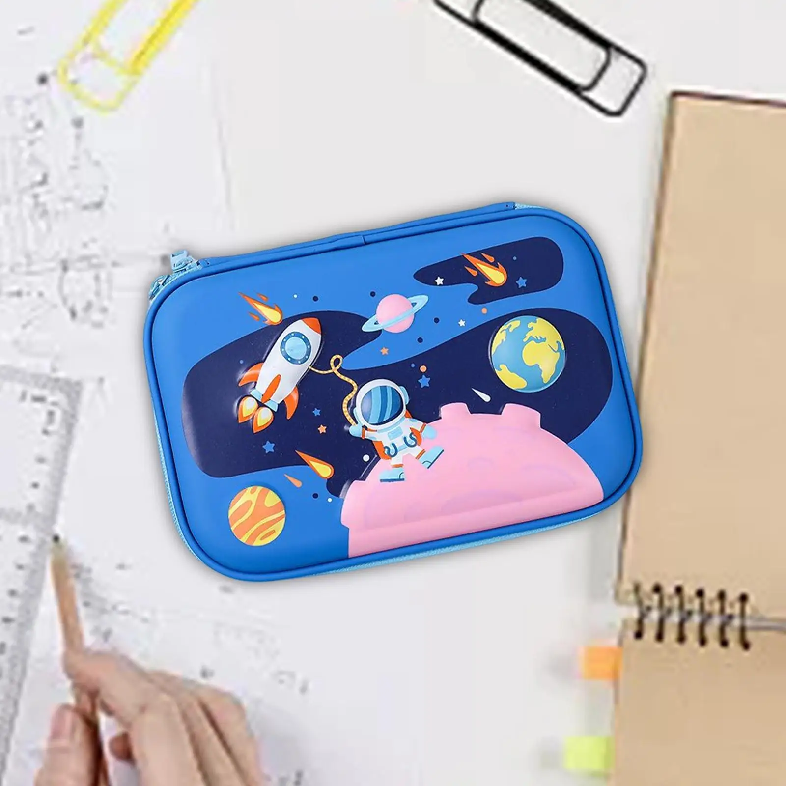 Astronaut Pencil Bags Pen Bag Stationery Organizer Portable Stationery Box Storage Pouch for Children Birthday Gifts