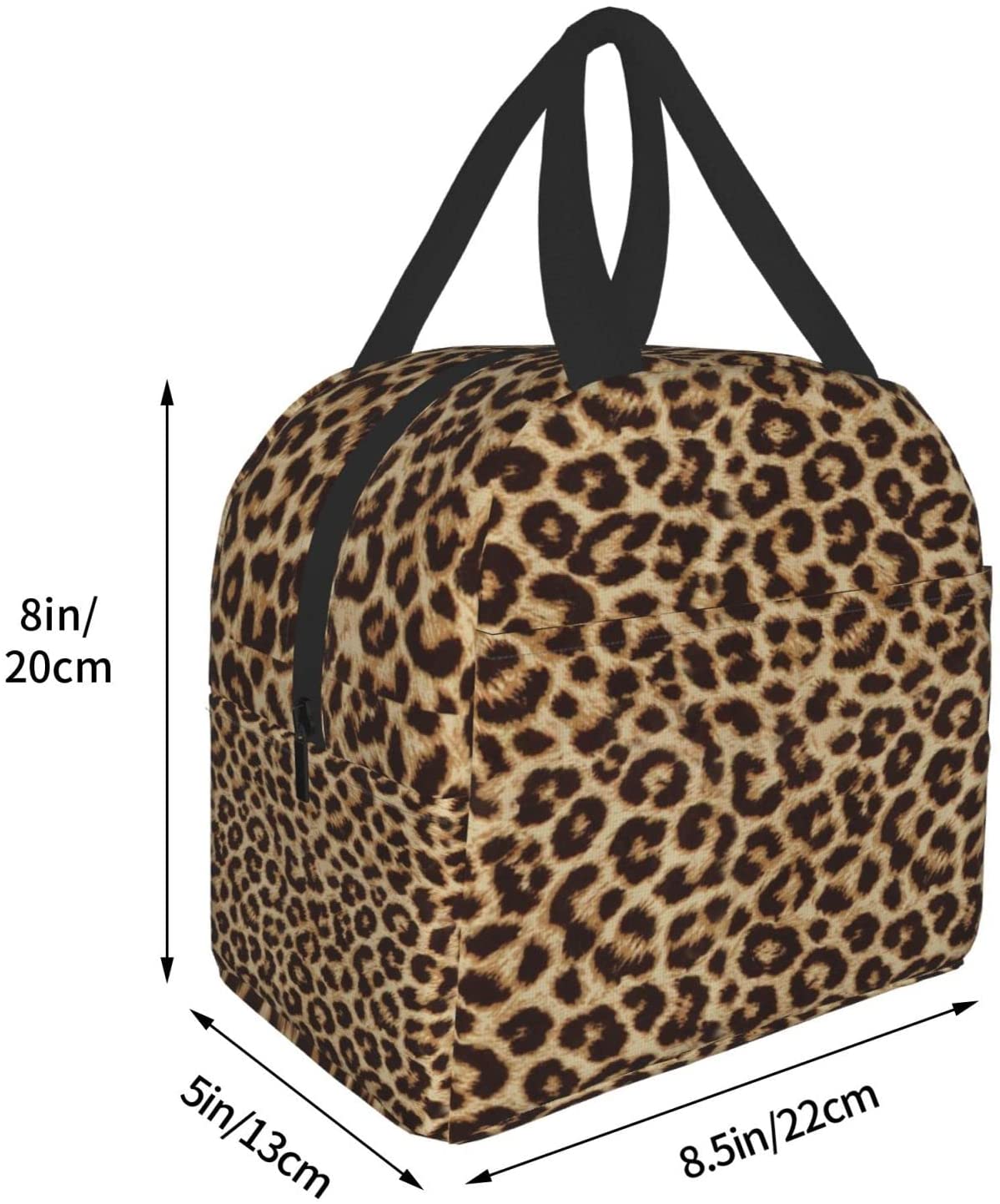 impressão de leopardo saco de almoço isolado reutilizável lancheira térmica tote saco recipiente cooler saco para mulher homem viagem piquenique praia