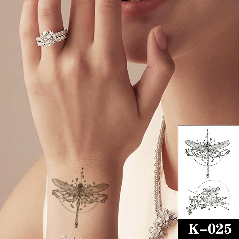 Best of Temporary Tattoo Sticker Dragonfly Bunny Rose Wolf Geometry Totem Waterproof Body Art Fake Tattoos Flash Tatoos For Men Women Reviews & Tips