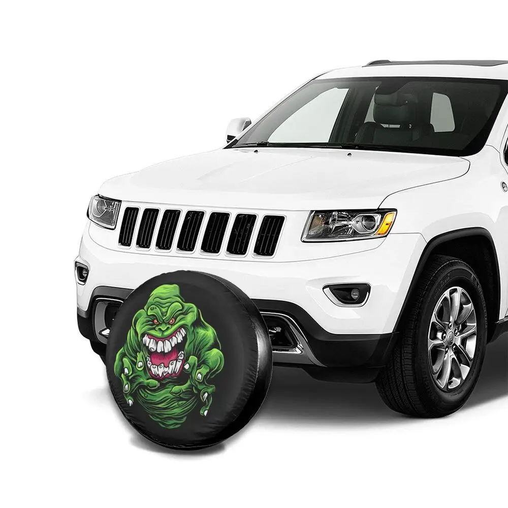 sun cover for car Green Monster Spare Tire Cover Weatherproof Dust-Proof Movie Ghostbusters Wheel Covers for Jeep Honda 14" 15" 16" 17" Inch rv tire covers
