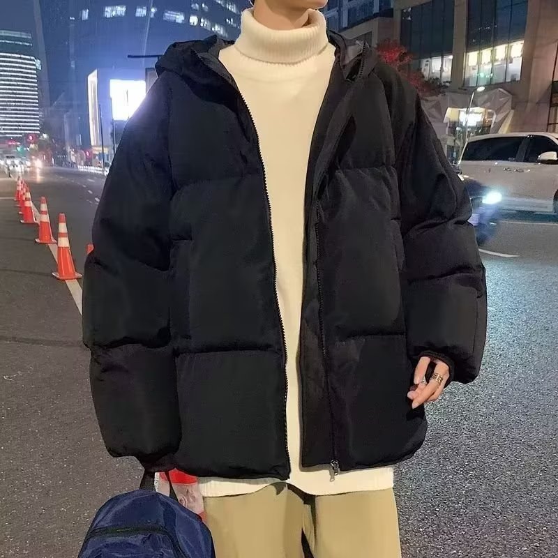 Description Picture 6 of itemSimple Parkas Men Baggy Hooded Solid American Style Streetwear Fitness Winter Handsome Advanced Trendy Classic All-match Daily