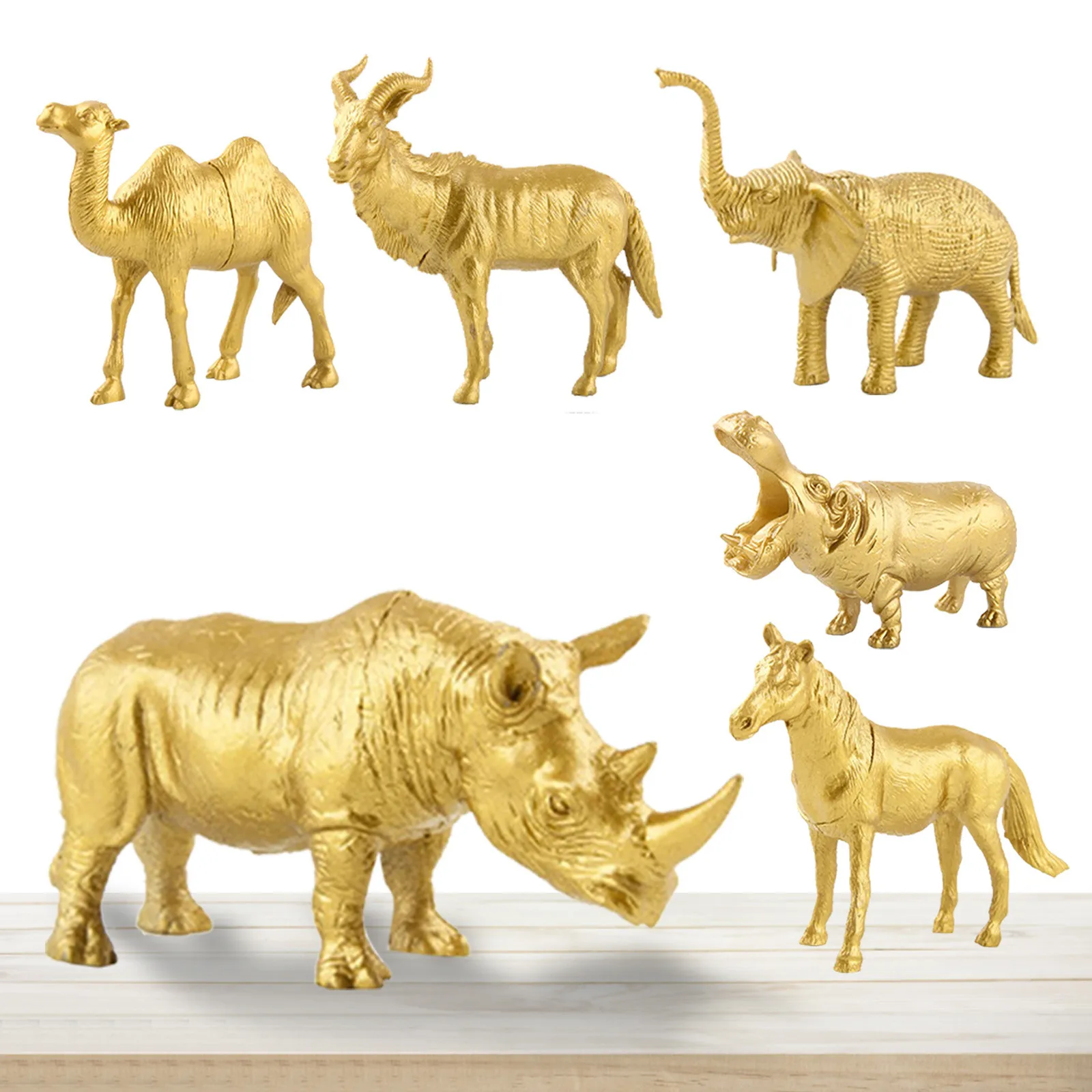Gold Animals Figurines Model Toys Jungle Animal Figures Wild Plastic  Animals Model Home Decoration Gift Various Animal Models - Biology -  AliExpress