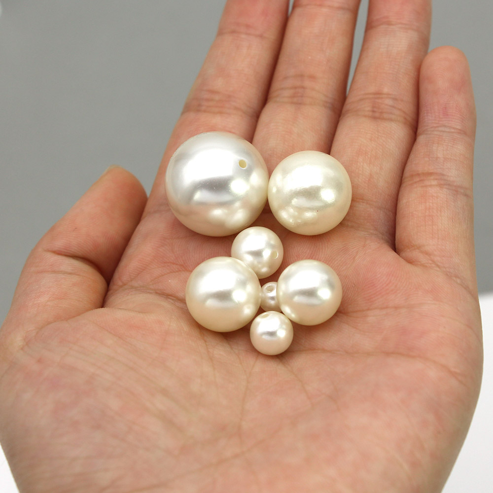 Description Picture 5 of item6mm-20mm White Pearl Rivets Crafts Beads Mix Size Pearl for Decoration Plastic Rivet Studs for Clothing Dress Garment Beads