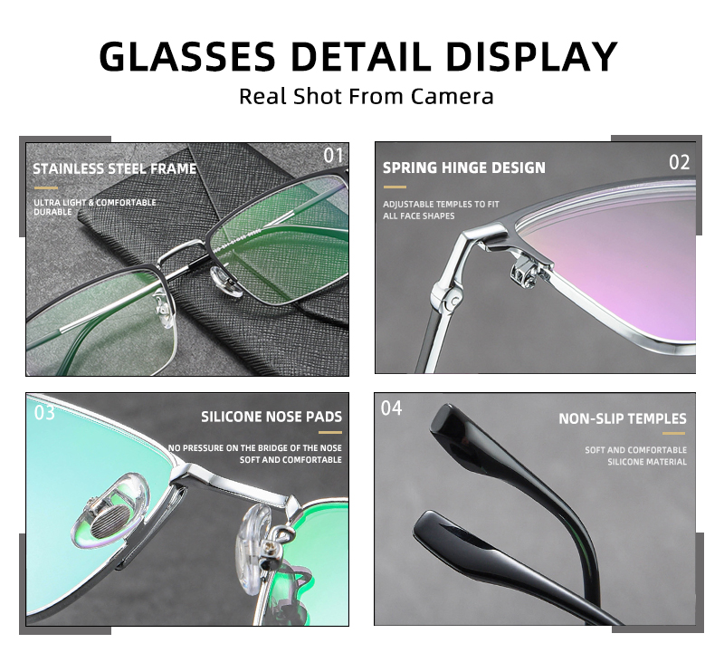 CLLOIO Ultralight Business Men Glasses Reading Glasses Anti Blue Light Myopia Prescription Glasses Hyperopia Optical Eyeglasses