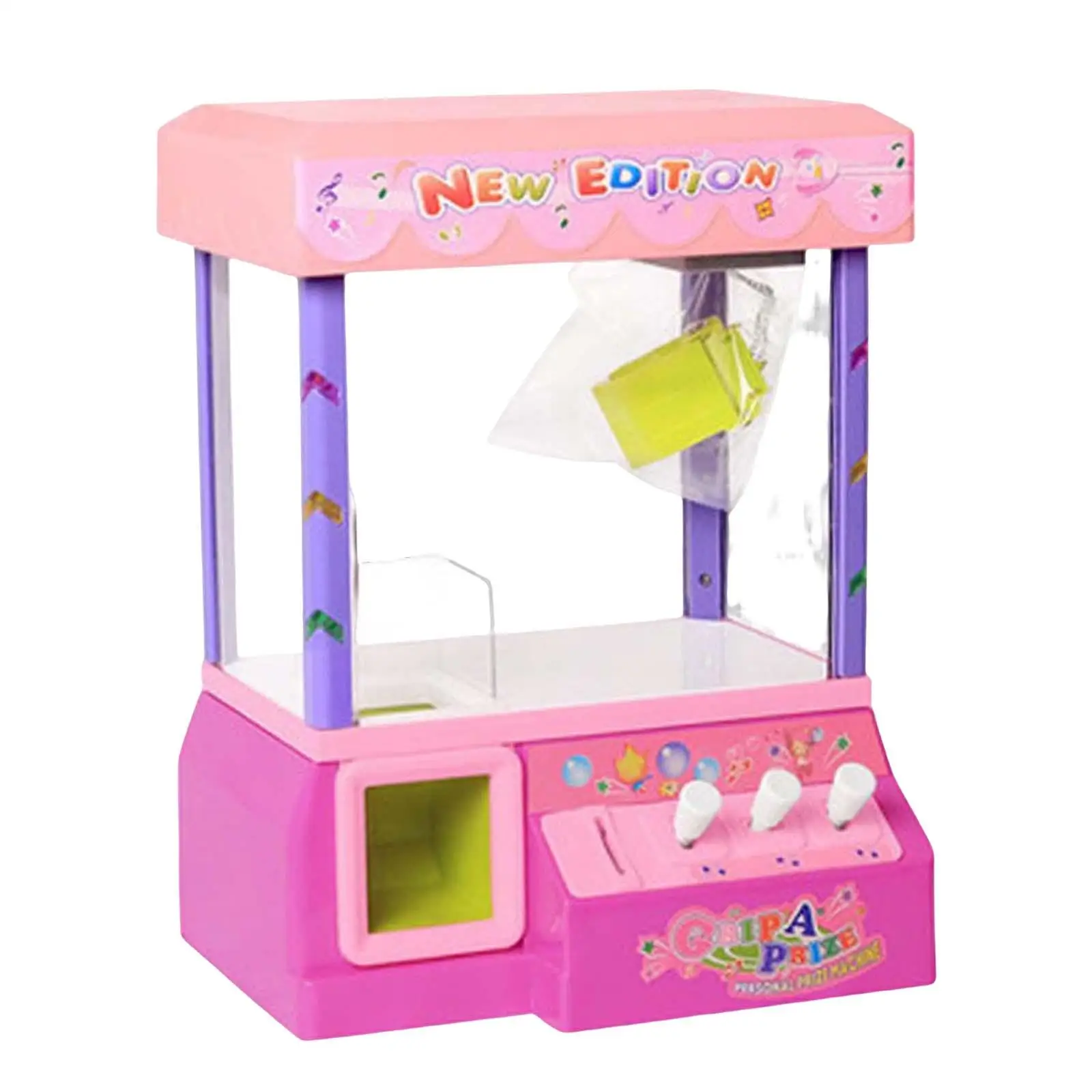 Electronic DIY Children Doll Machine Mini Claw Catch Toy Clip Doll Crane Game Powerful Gripper Portable Entertainment Toy