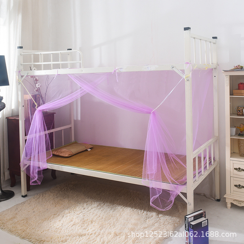 Baldachin-Bettvorhänge, 1 Stück, Moustiquaire-Überdachung, weiß, vier Eckenpfosten, Studenten-Überdachung, Bett, Moskitonetz, Netz, Königin, König, Twin-Size-Größe – Detail 1