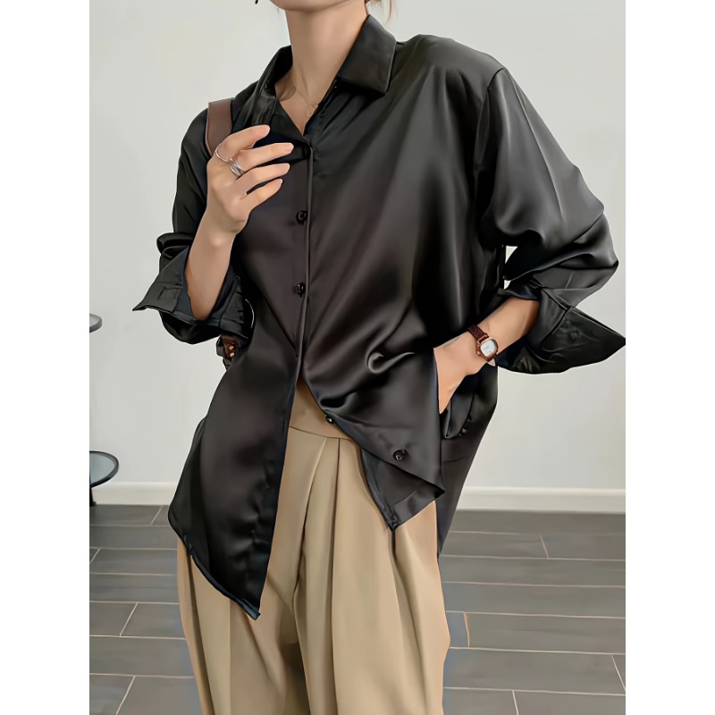 Title 14, Casual Office Lady Silk Blouses Autumn Long Sle...