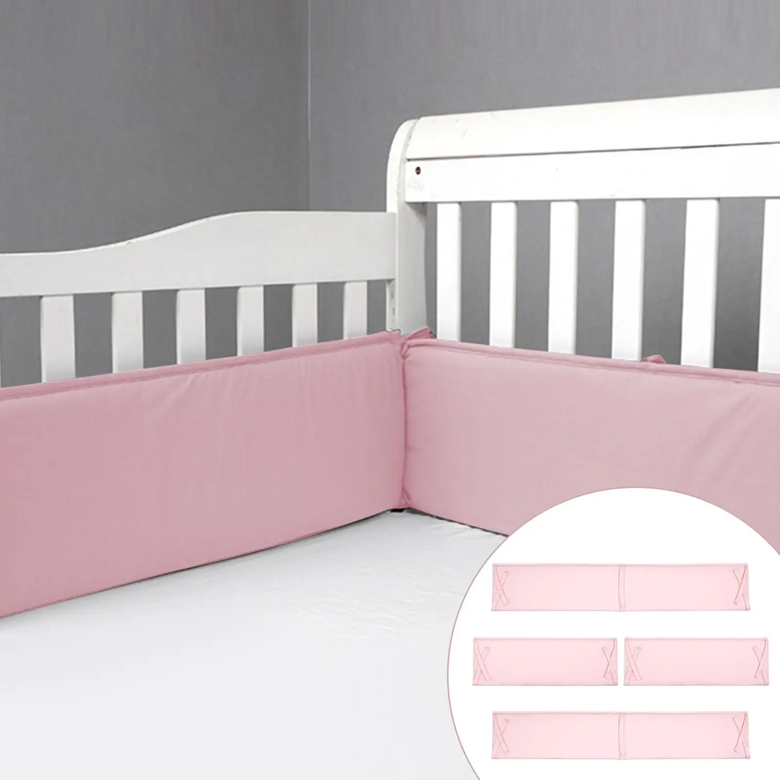 4 Pieces Safety Infant Crib Fence Protector Bed Protector Head Bedside