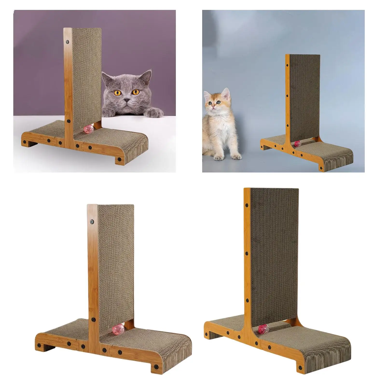 Cat Scratcher Furniture Protector Scratch Pad Scratching Board with Ball Scratching Posts for Small Medium Large Cats Kitty