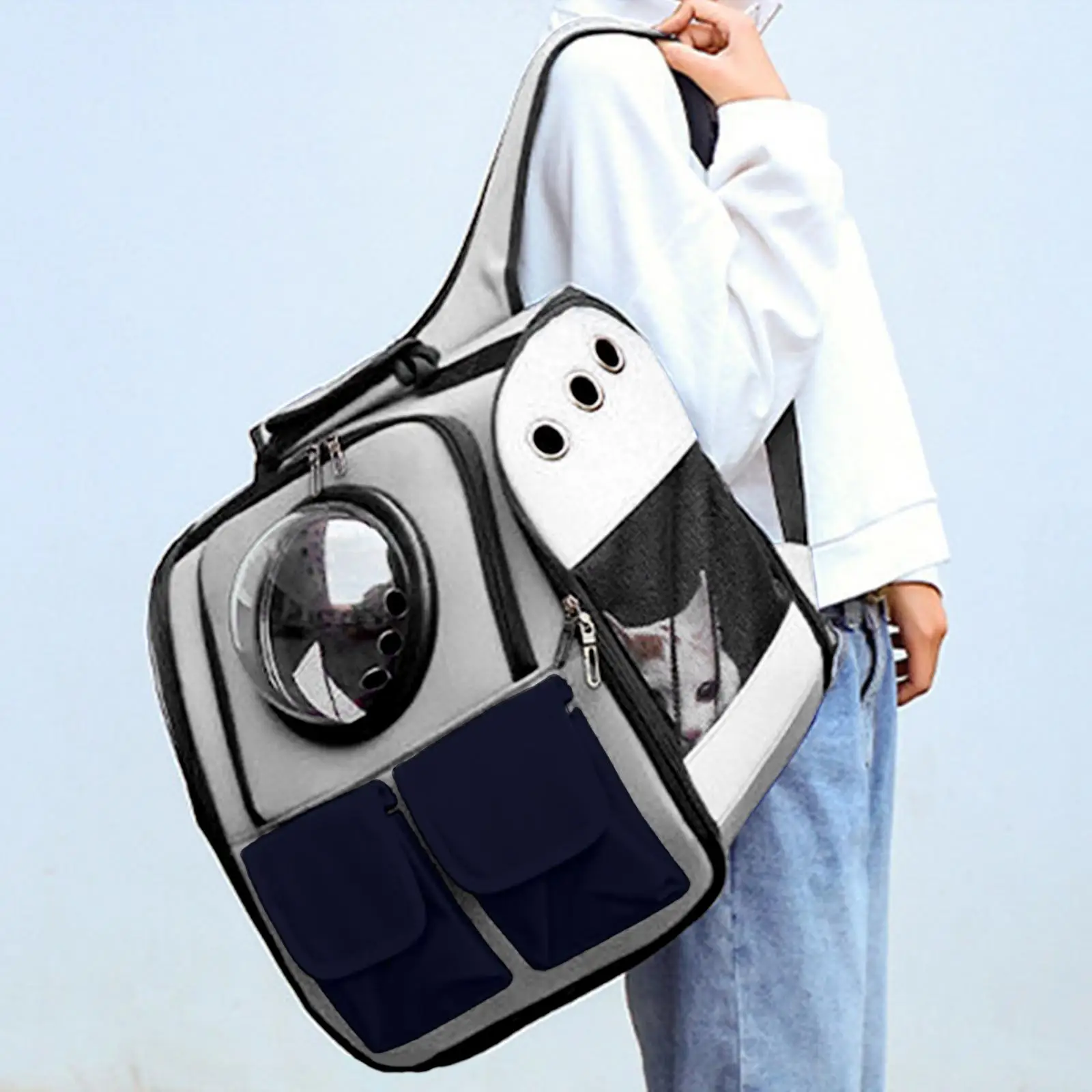 Pet Carrier Bag Cat Backpack Portable Breathable for Medium Cat Dog Backpacks Outdoor Front Bag Mesh Backpack