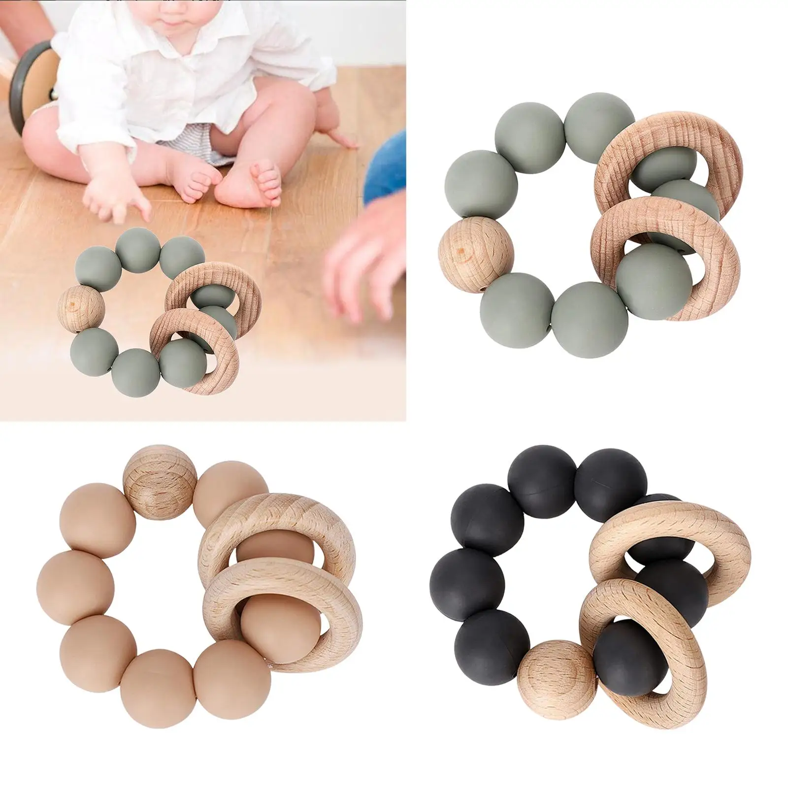 Teething Beads Relieve Discomfort Baby Molars No Burrs Beads Baby Teething Toys Chewbead for Newborn Shower Gifts Boys Girls