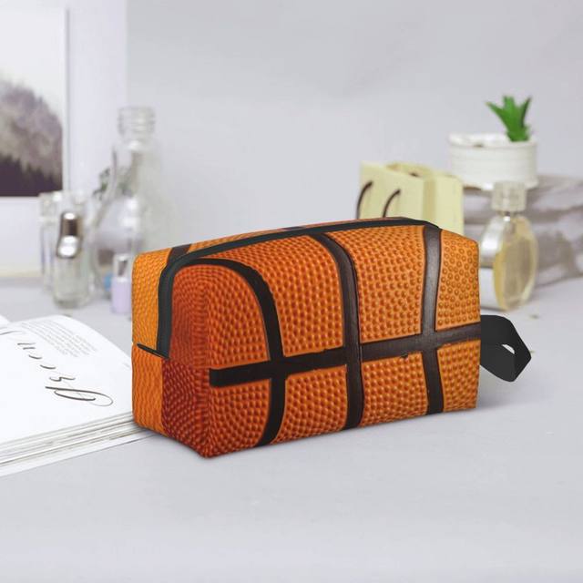 Custom Basketball Pattern Toiletry Bag Women Sport Cosmetic Makeup