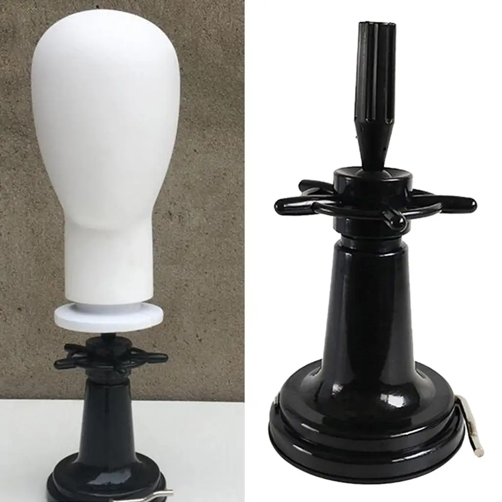  Head Stand Hairdressing Manikin Training Hat Holder Swivel Black