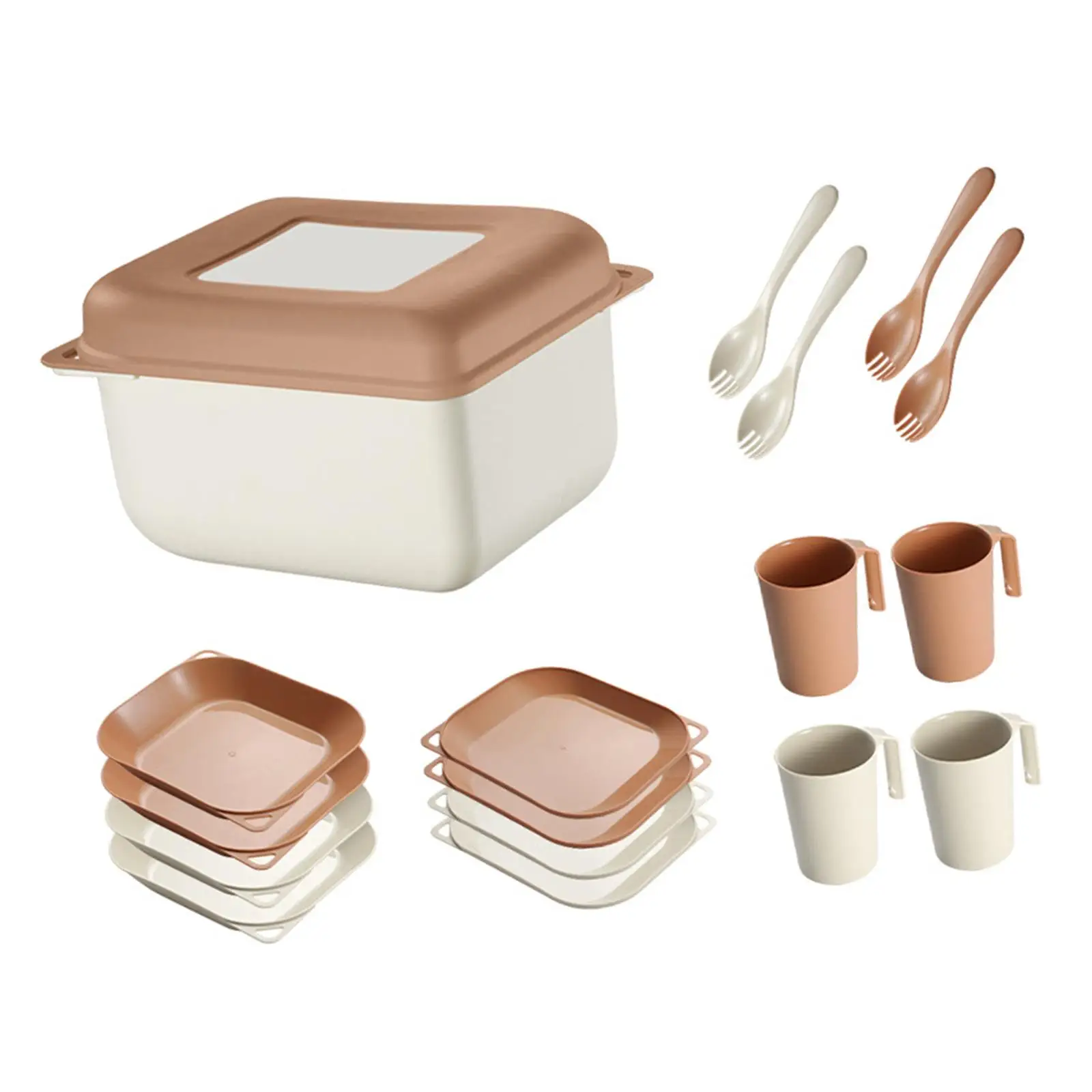 Dinnerware Sets Box Nordic Adults Cutlery Utensils Outdoor Tableware Set Camping Cutlery Set for RV Kitchen Camping Picnic Dorm