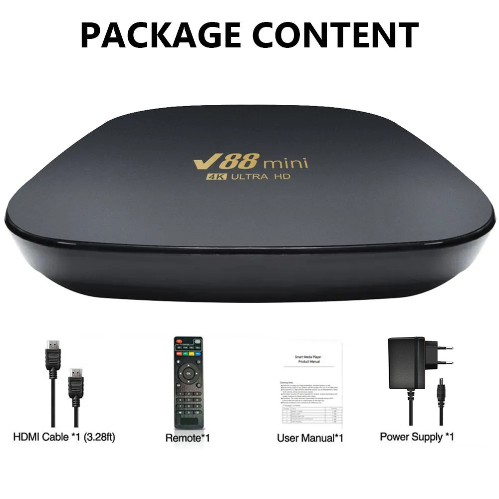 Title 12, V88Mini TV Box Android 11 2023 Allwinner H3 Qua...