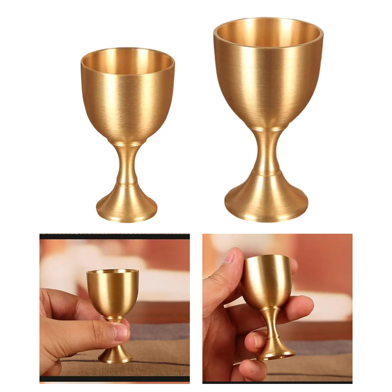 Vintage Brass  Glasses, Durable  Drinking Glasses Brass Reusable Cup  Tumbler for Beverage Party Decoration Props
