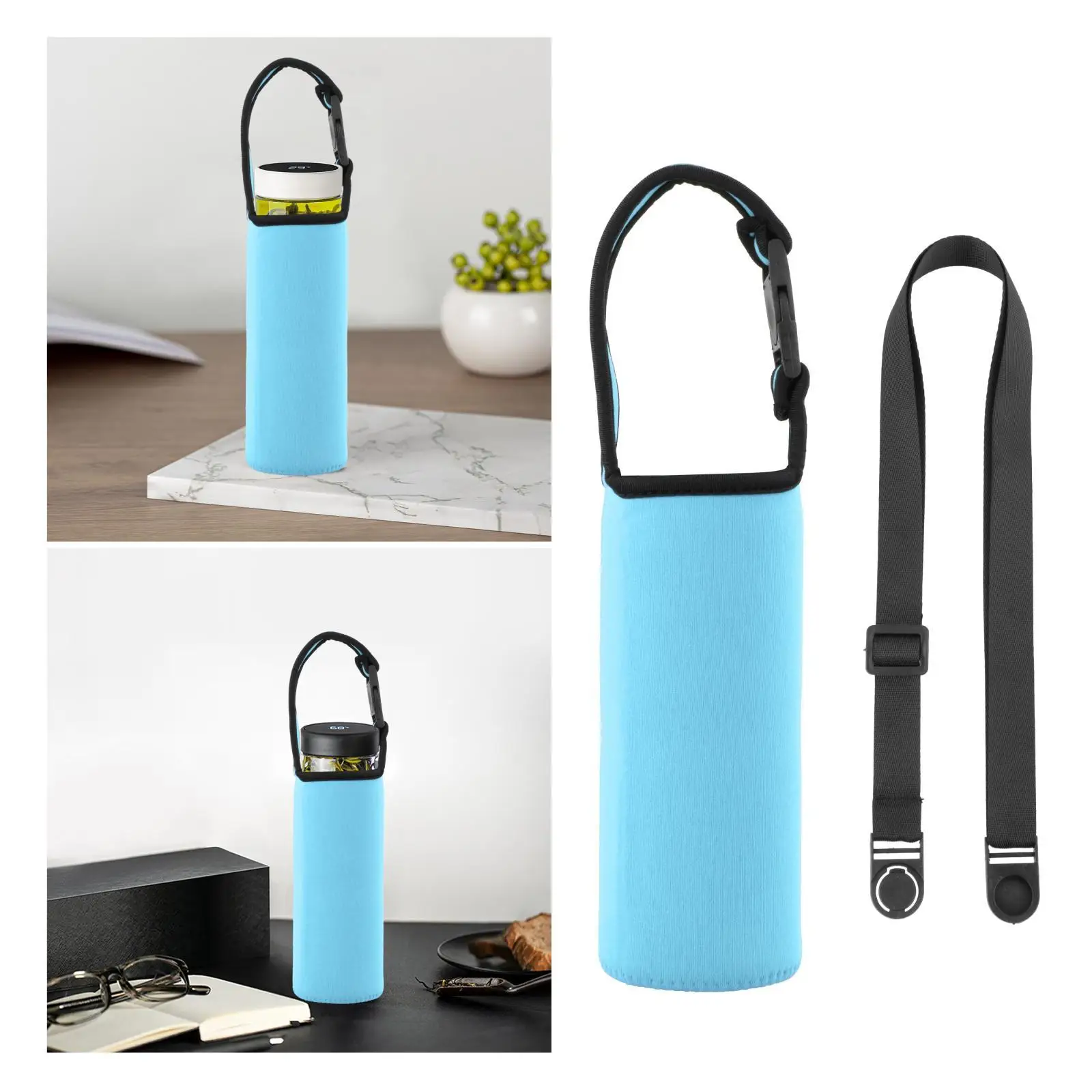 400-500ml Water Bottle Sling Case Bag with Adjustable Shoulder Strap  Pouch Holder Bag for Running  Drinks  Camping