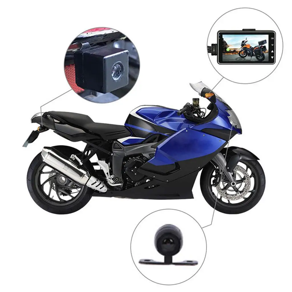 Dual Motorbike Camera 080p HD Video DVR Video  Cam Recorder