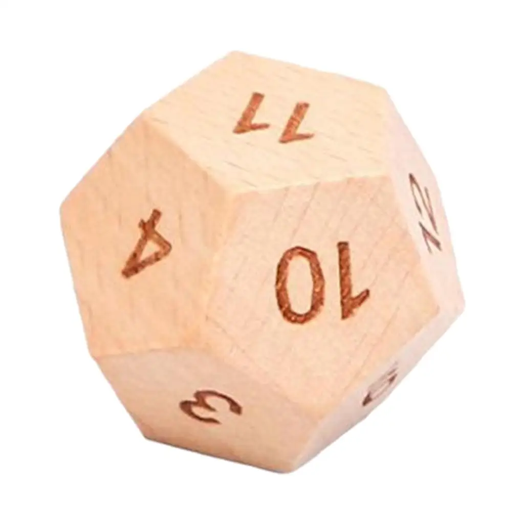  Wooden D12 12-Sided Dice Tabletop Games DND MTG Dice for Family Parties 3cm
