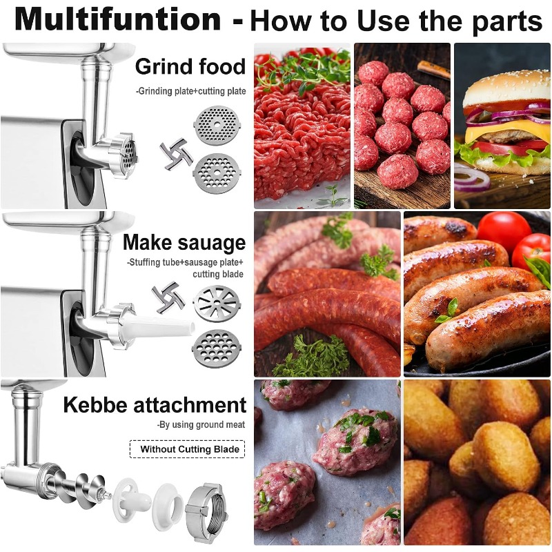 Title 12, KUUNLESIN Meat Grinder, Electric Meat Grinder, ...