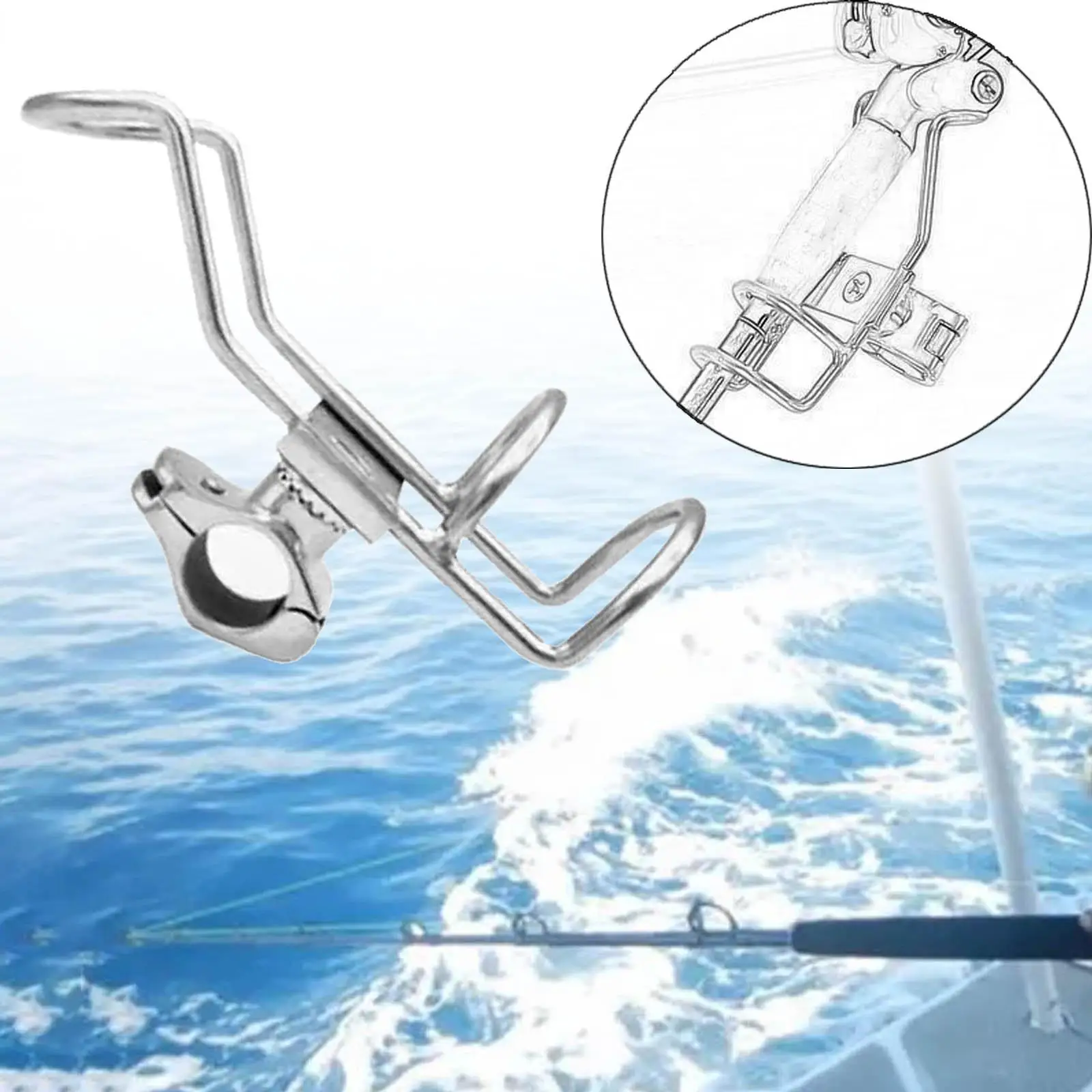 Fishing Rod Holders Easy Install Stainless Steel Support Fishing Pole Rack for