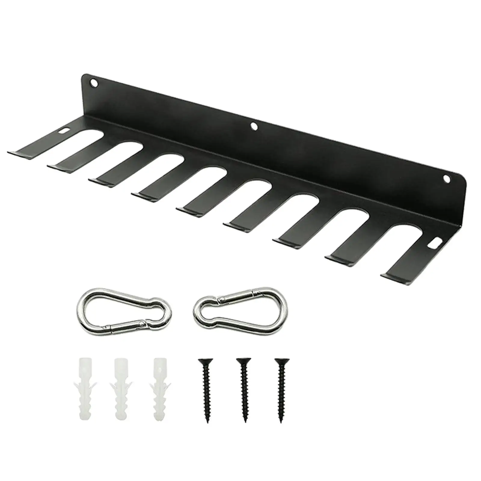 Baseball Bats Rack Wall Mount with Screws with 2 Snap Hooks Hanging Organizer