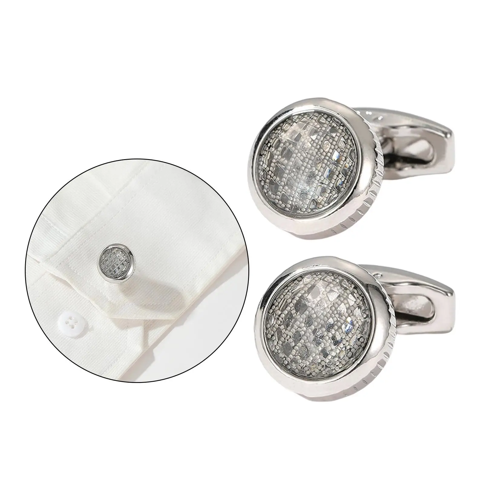 Round Men Cufflinks Photo Props Vintage Style Custom Clothing Costume Unique Cuff Links for Wedding Business Dad