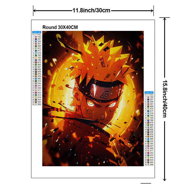 DIY】5D DIY Full Drill Diamond Painting Naruto 30*40CM Wall Decor