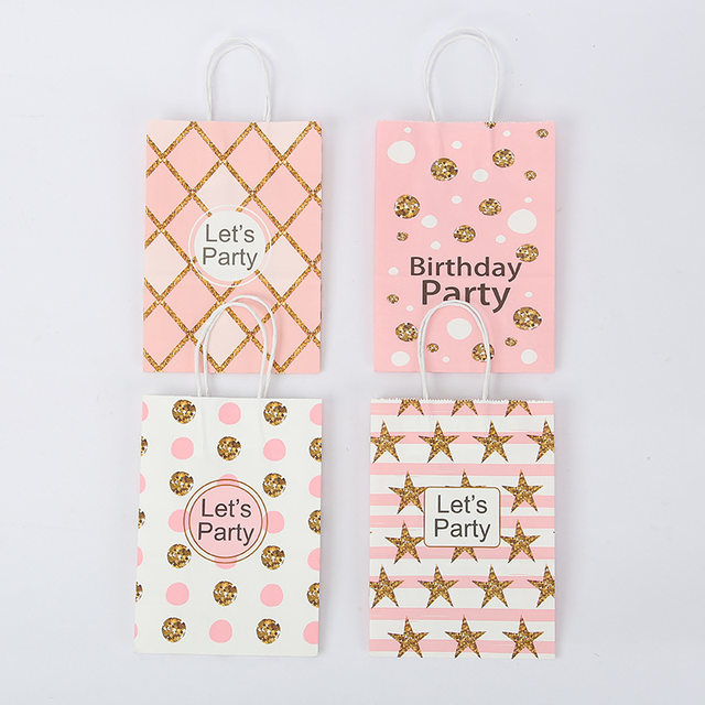 Abitoncc 16pcs Birthday Party Goodie Bags for Kids Donut Theme Party, Return Gifts Party Favors Bag with Handle for Kids Birthday Party Decorations