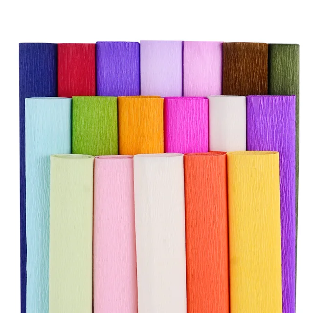 17 Colors 250x50cm Colored Crepe Paper Roll Origami Crinkled Crepe Paper  Craft DIY Flowers Decoration Gift