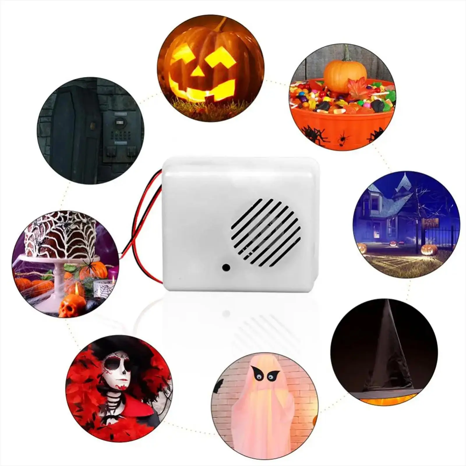 Halloween Horror Scream Sound Speaker Tricky Scary Props Movement Sensor Speaker Voice Activated Props Scary Noise Makers