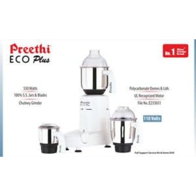 Preethi 110V Eco Plus Mixer Grinder 3Jar