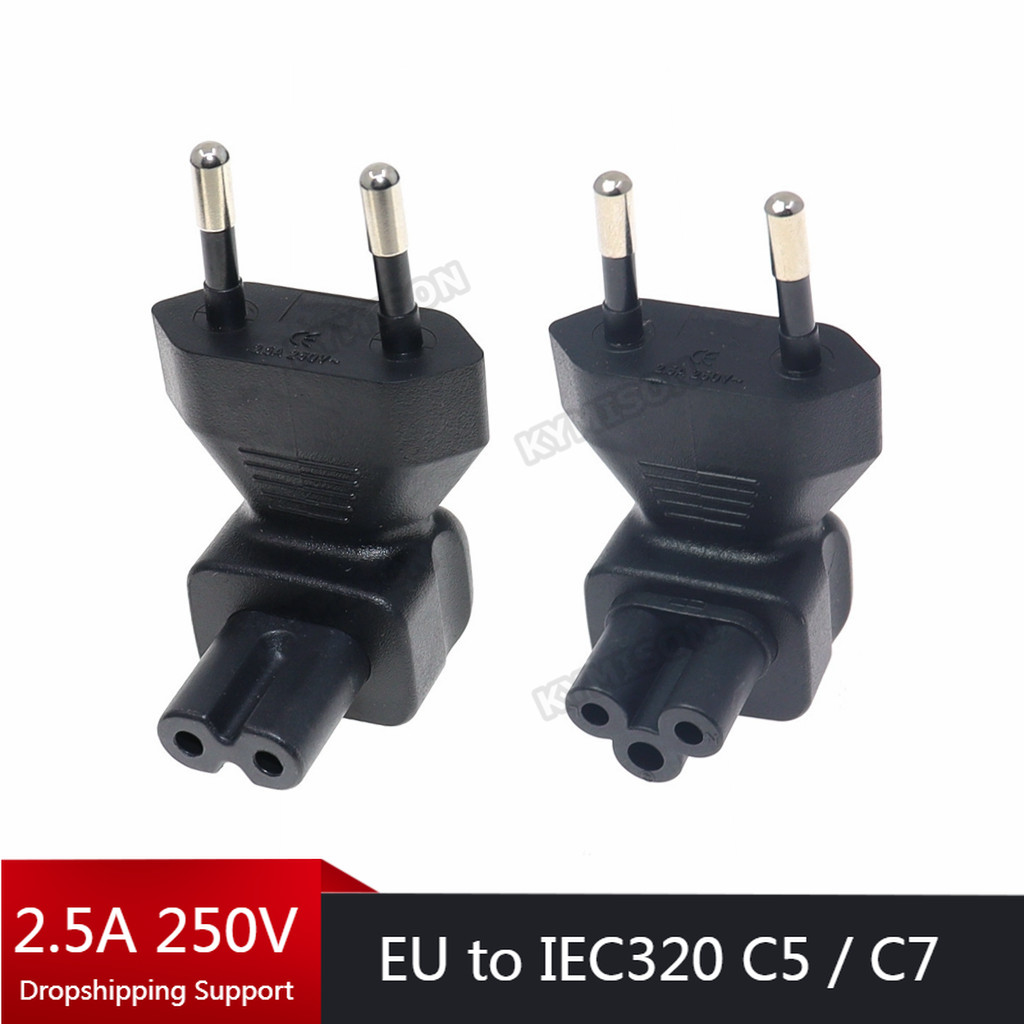 Description Picture 2 of itemEU 4.0mm pin to IEC320 C5 / C7 Power Conversion Plugs,European Male to IEC 320 C5 / C7 90 Degree Power adapter