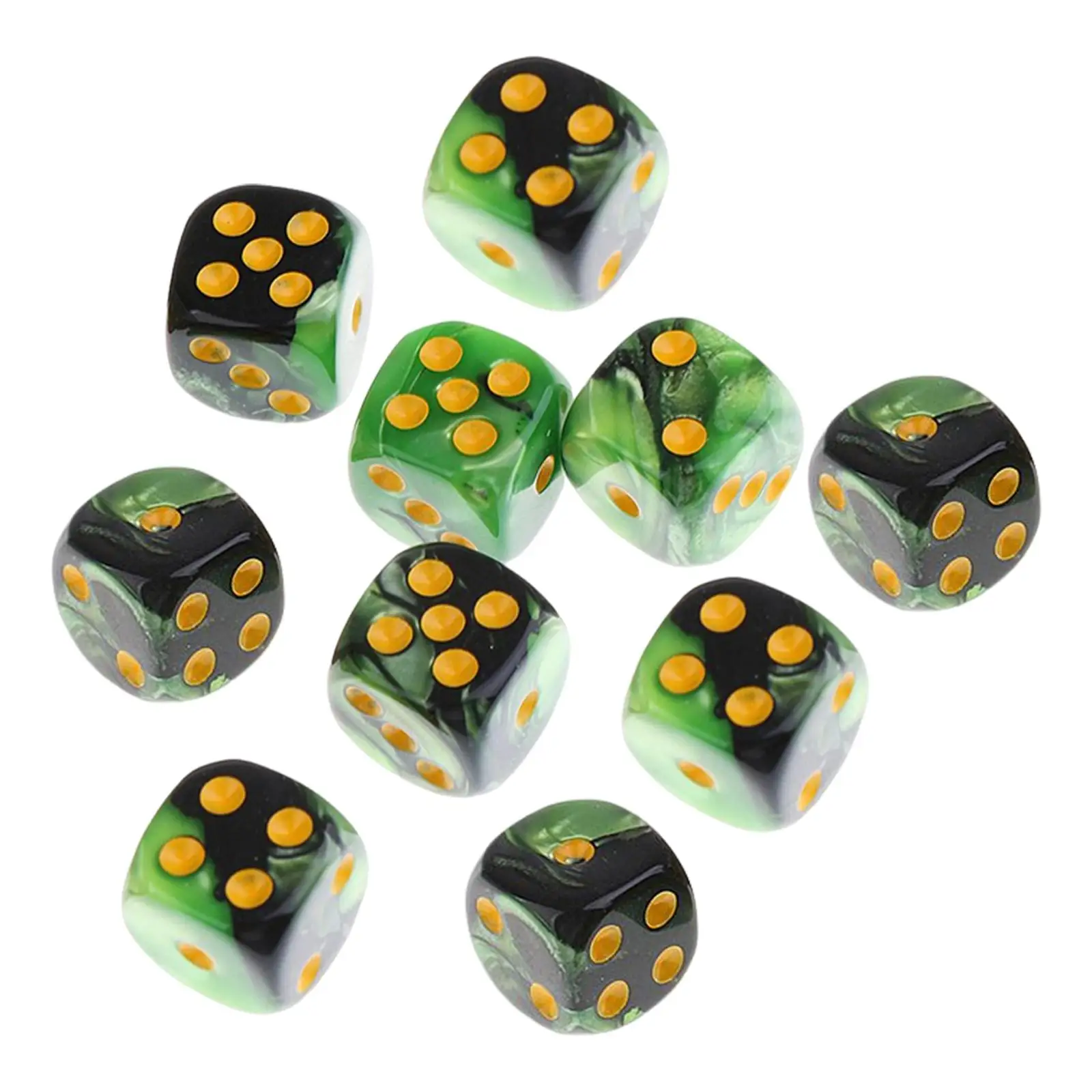 Set of 10 Six Sided Dices Set Toys Opaque for DND RPG Math Teaching Board Game