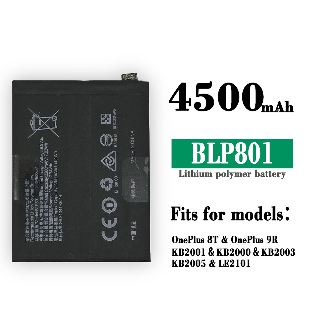 BLP801 Сменный аккумулятор для OPPO 1 + 9R One Plus 8T/9R 1 + 8T KB2003  KB2005 LE2101 BLP-801 высококачественные Аккумуляторы для телефона