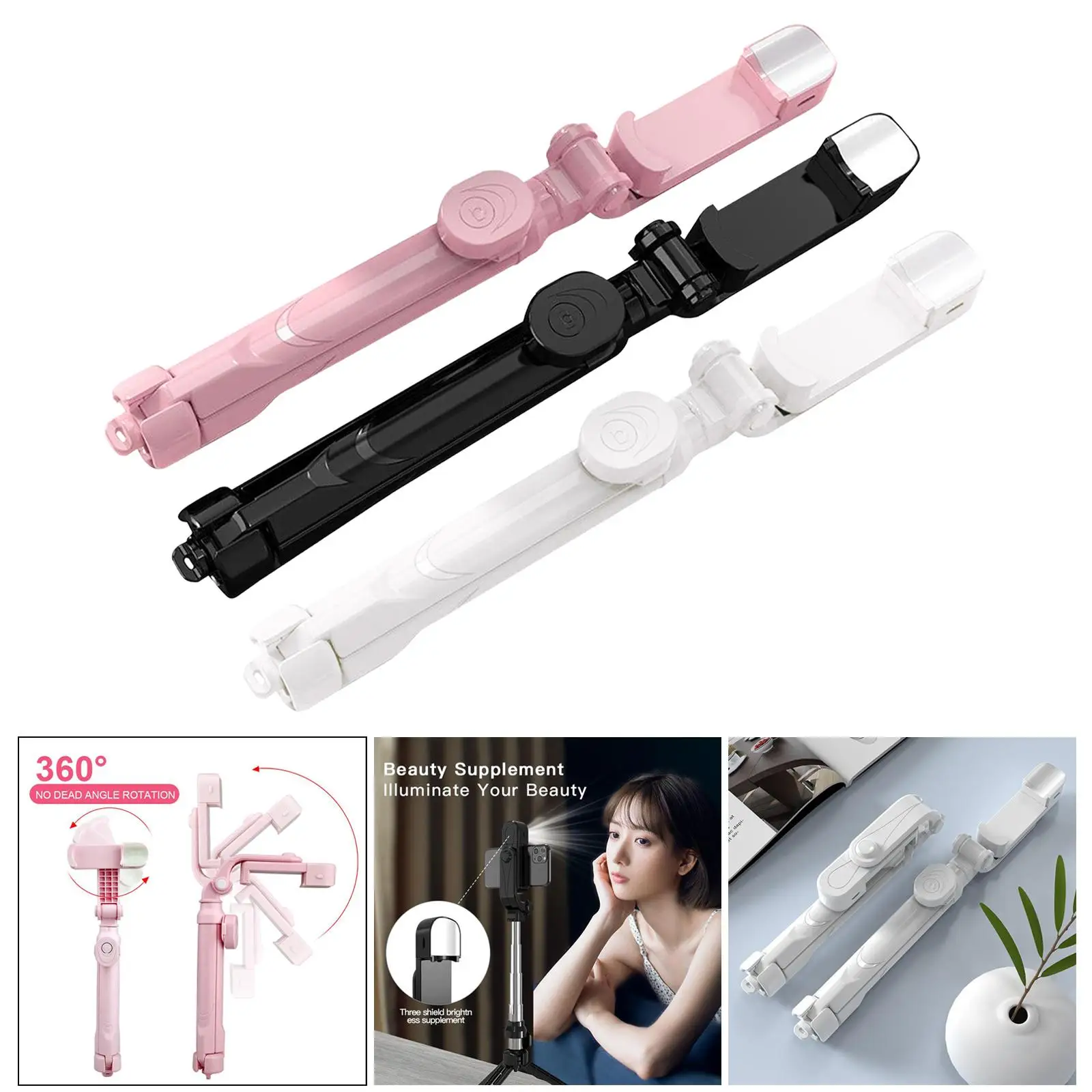 2in1 Foldable Selfie Stick Tripod Extendable Stand W/ Wireless Remote