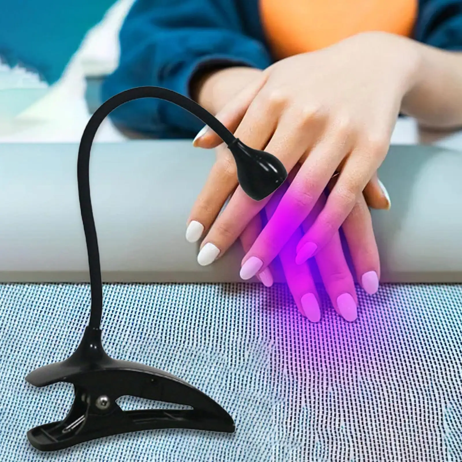 Manicure Lamp 5W 360 Degree Adjustable with Clamp Compact Professional Portable Nail Dryer Lamp Nail Lamp for Single Finger