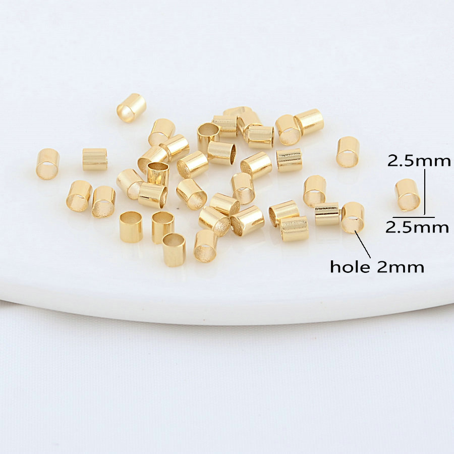 200 Stück Gold Farbe Rohr Crimp Ende Perlen Clip Falt stopper Stopper Spacer Perle für DIY Schmuck Herstellung liefert Crimp & End Perlen – Detail 9