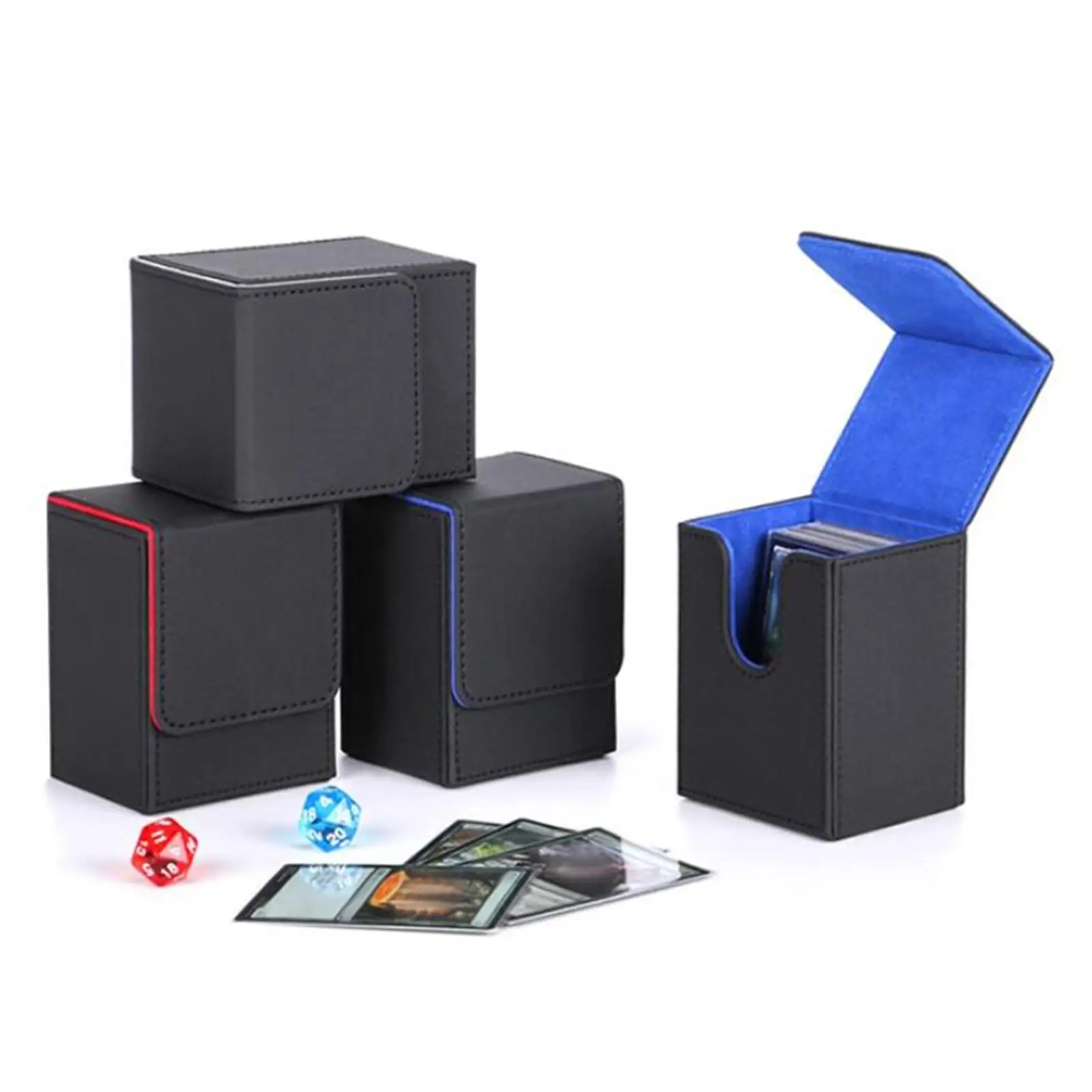 Card Deck Case Fits 100+ Sleeved Cards Multifunctional Water Resistant Soft Microfiber Lining Durable Accessories 8x7.8x10.3cm 