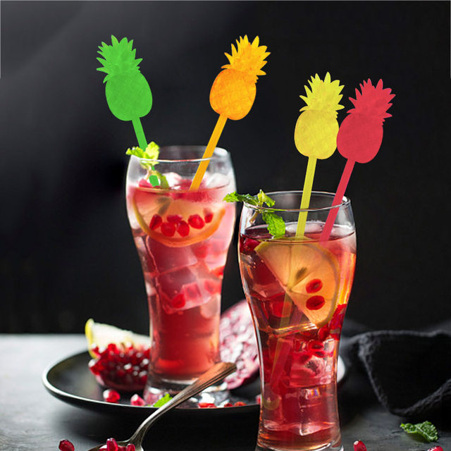 6pcs Cocktail Ice Drink Swizzle Sticks Reusable Novelty Swizzle Sticks For Tropi