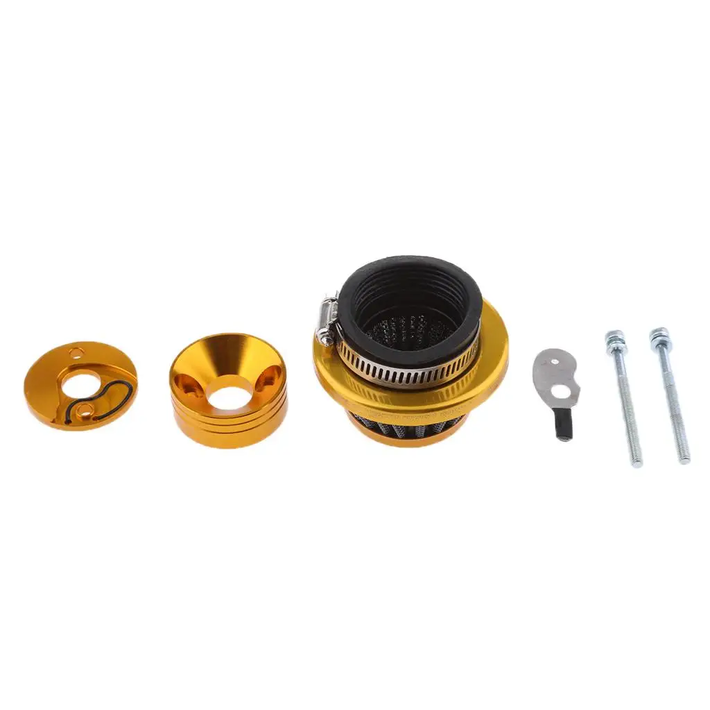 Performance 45mm Air Filter+Adapter Stack for 23 33 43 49 cc Scooters Aluminum